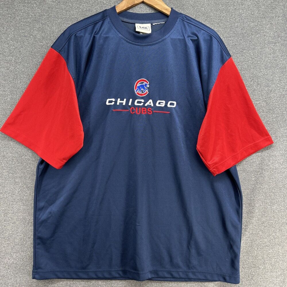 Vintage Lee Chicago Cubs Shirt Mens M/L Blue Red Jersey Embroidered Baseball MLB